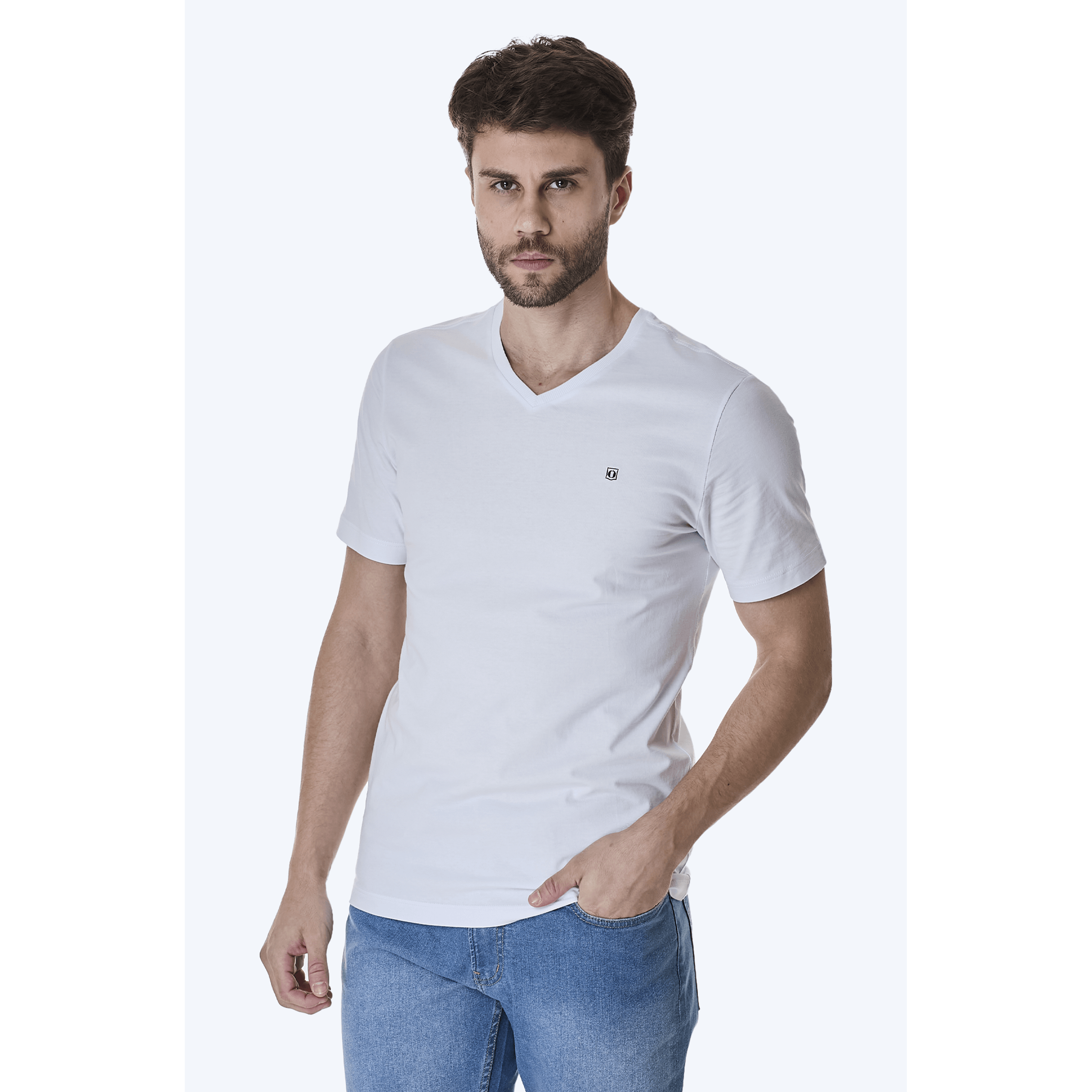 Camiseta-Slim-Manga-Curta-Decote-V-Masculina-Malha-100-Algodao-Basica-Branco-Convicto